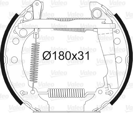 Valeo 554627 - Jeu de mâchoires de frein cwaw.fr