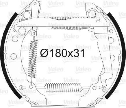 Valeo 554853 - Jeu de mâchoires de frein cwaw.fr