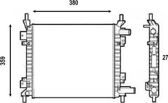 Valeo 555821 - Radiateur, refroidissement du moteur cwaw.fr