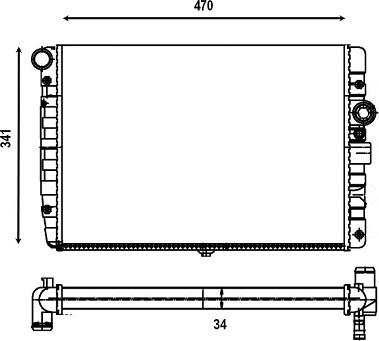 Valeo 555708 - Radiateur, refroidissement du moteur cwaw.fr