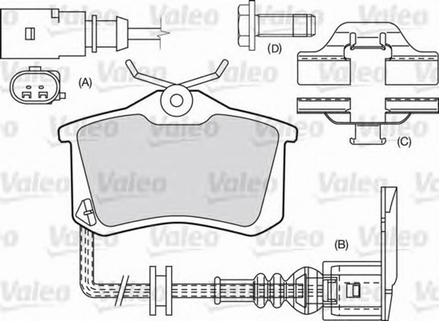 Valeo 551685 - Kit de plaquettes de frein, frein à disque cwaw.fr