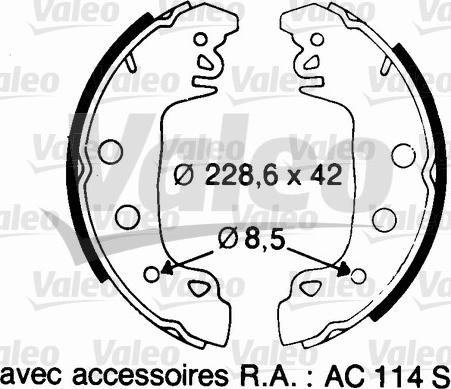 Valeo 562043 - Jeu de mâchoires de frein cwaw.fr