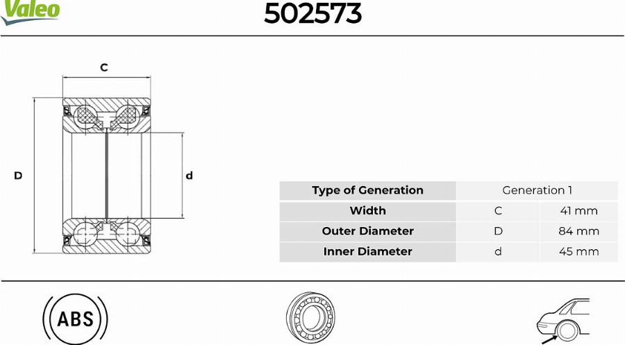 Valeo 502573 - Kit de roulements de roue cwaw.fr