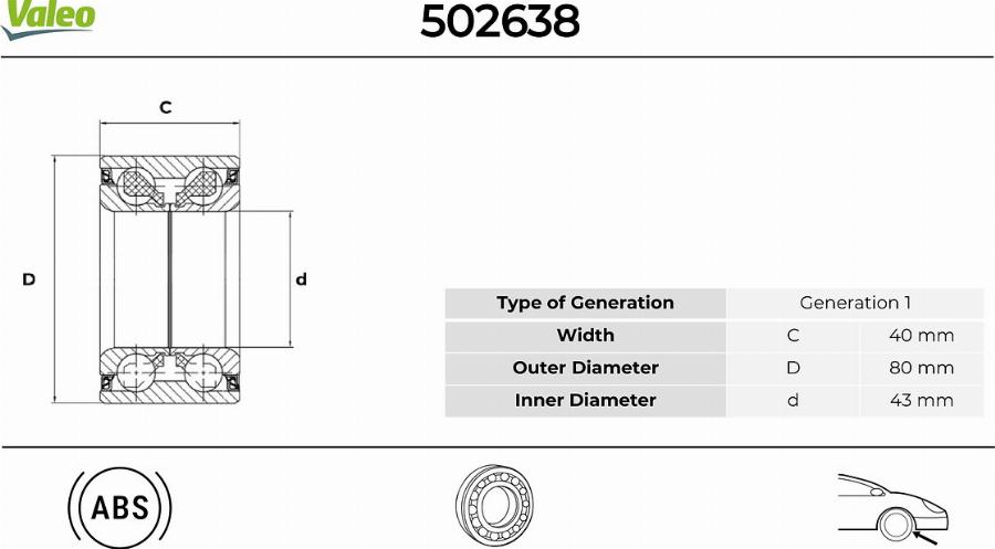 Valeo 502638 - Kit de roulements de roue cwaw.fr