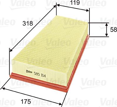 Valeo 585164 - Filtre à air cwaw.fr