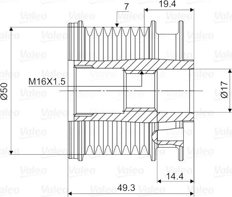 Valeo 588049 - Poulie, alternateur cwaw.fr