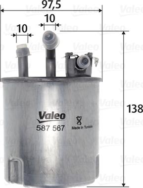 Valeo 587567 - Filtre à carburant cwaw.fr