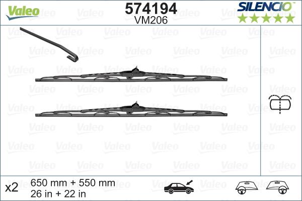 Valeo 574194 - Balai d'essuie-glace cwaw.fr