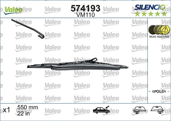 Valeo 574193 - Balai d'essuie-glace cwaw.fr