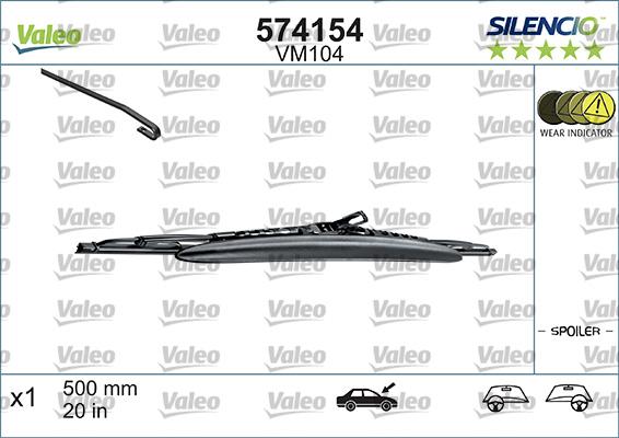 Valeo 574154 - Balai d'essuie-glace cwaw.fr