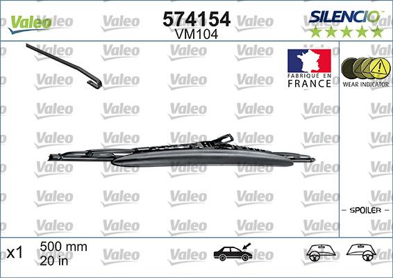 Valeo 574154 - Balai d'essuie-glace cwaw.fr