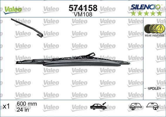 Valeo 574158 - Balai d'essuie-glace cwaw.fr