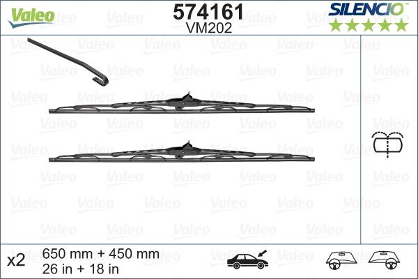 Valeo 574161 - Balai d'essuie-glace cwaw.fr