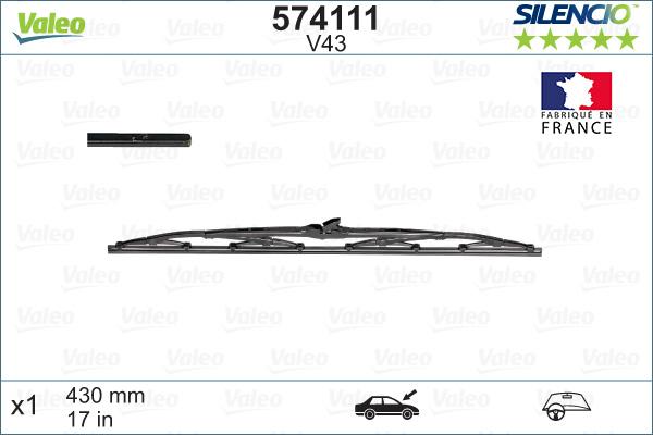 Valeo 574111 - Balai d'essuie-glace cwaw.fr