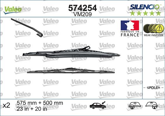 Valeo 574254 - Balai d'essuie-glace cwaw.fr