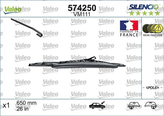 Valeo 574250 - Balai d'essuie-glace cwaw.fr