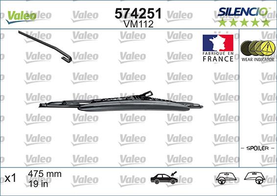 Valeo 574251 - Balai d'essuie-glace cwaw.fr