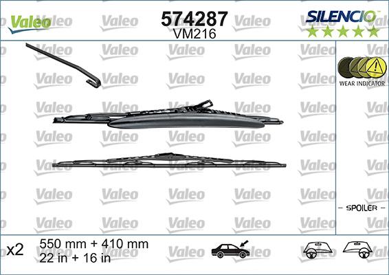 Valeo 574287 - Balai d'essuie-glace cwaw.fr