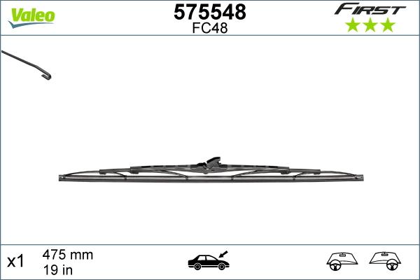 Valeo 575548 - Balai d'essuie-glace cwaw.fr