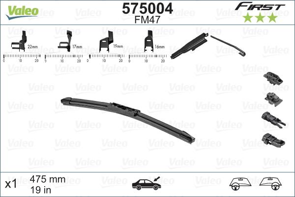 Valeo 575004 - Balai d'essuie-glace cwaw.fr