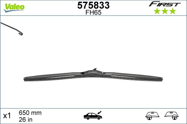 Valeo 575833 - Balai d'essuie-glace cwaw.fr