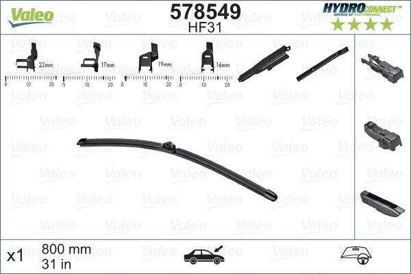 Valeo 578549 - Balai d'essuie-glace cwaw.fr