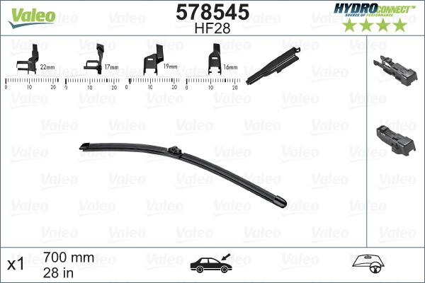 Valeo 578545 - Balai d'essuie-glace cwaw.fr