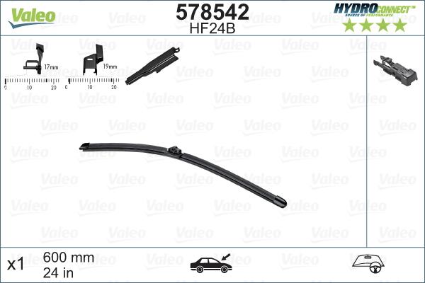 Valeo 578542 - Balai d'essuie-glace cwaw.fr