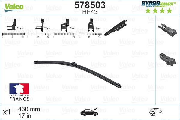 Valeo 578503 - Balai d'essuie-glace cwaw.fr