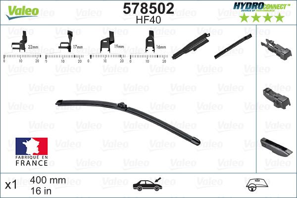 Valeo 578502 - Balai d'essuie-glace cwaw.fr