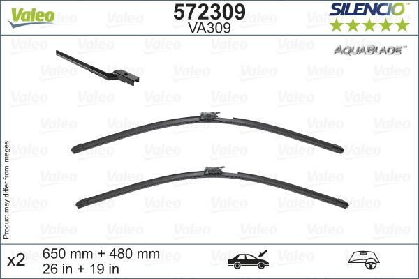 Valeo 572309 - Balai d'essuie-glace cwaw.fr