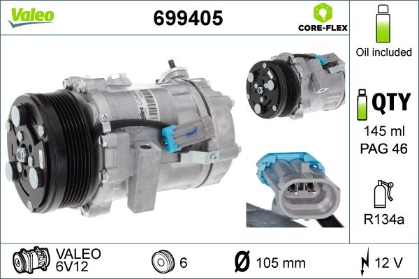 Valeo 699405 - Compresseur, climatisation cwaw.fr