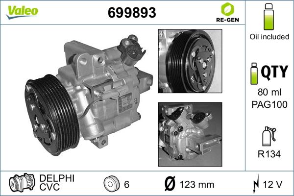 Valeo 699893 - Compresseur, climatisation cwaw.fr