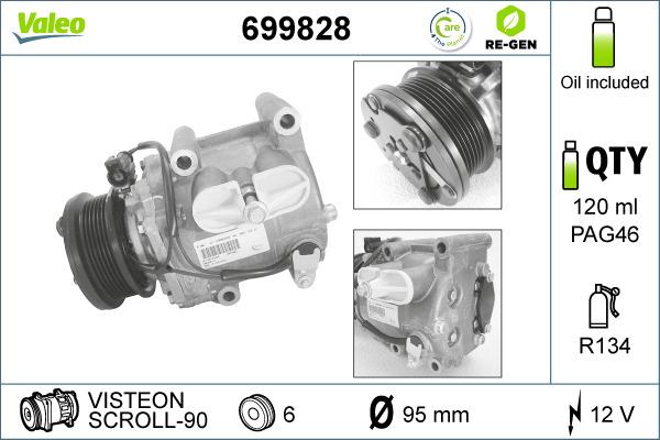 Valeo 699828 - Compresseur, climatisation cwaw.fr