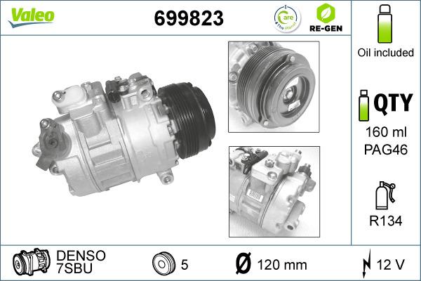 Valeo 699823 - Compresseur, climatisation cwaw.fr