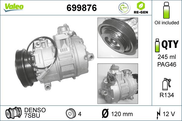 Valeo 699876 - Compresseur, climatisation cwaw.fr