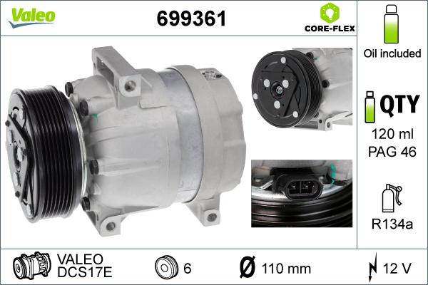 Valeo 699361 - Compresseur, climatisation cwaw.fr