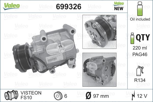 Valeo 699326 - Compresseur, climatisation cwaw.fr