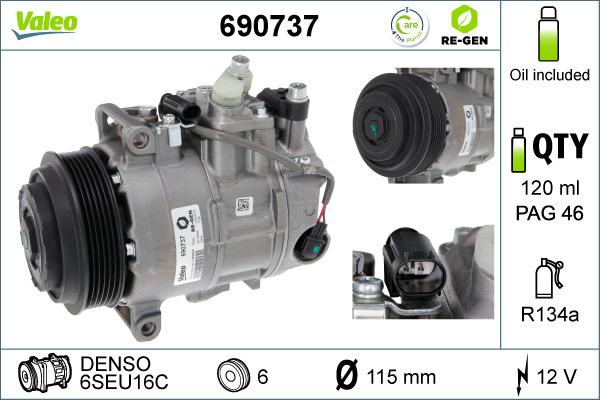 Valeo 690737 - Compresseur, climatisation cwaw.fr