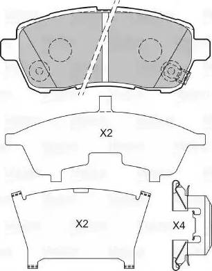 Valeo 601493 - Kit de plaquettes de frein, frein à disque cwaw.fr