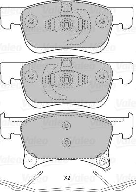 Valeo 601469 - Kit de plaquettes de frein, frein à disque cwaw.fr