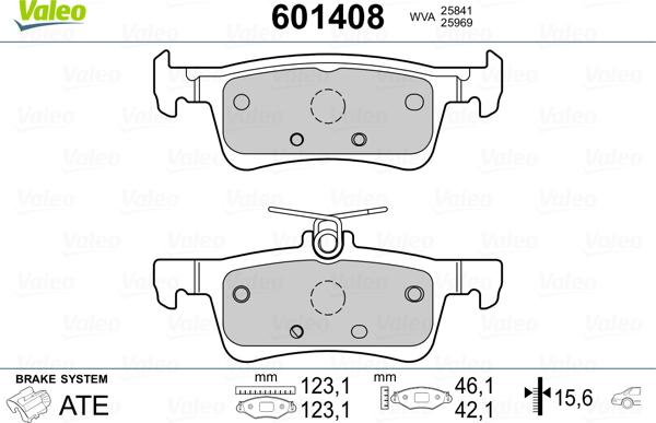 Valeo 601408 - Kit de plaquettes de frein, frein à disque cwaw.fr