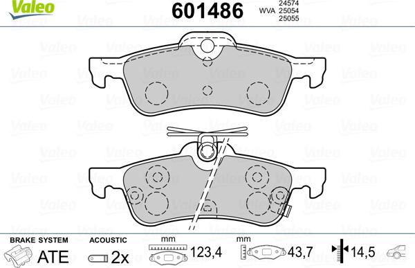 Valeo 601486 - Kit de plaquettes de frein, frein à disque cwaw.fr