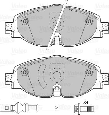 Valeo 601424 - Kit de plaquettes de frein, frein à disque cwaw.fr