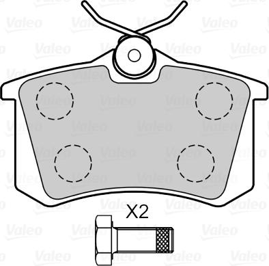 Valeo 601428 - Kit de plaquettes de frein, frein à disque cwaw.fr