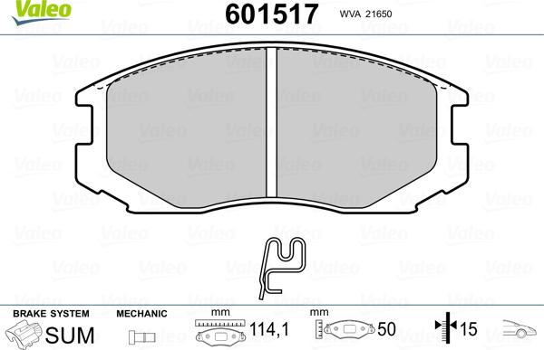 Valeo 601517 - Kit de plaquettes de frein, frein à disque cwaw.fr