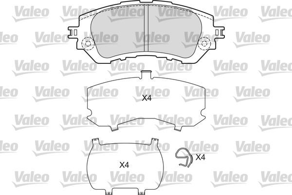 Valeo 601668 - Kit de plaquettes de frein, frein à disque cwaw.fr