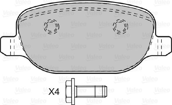 Valeo 601029 - Kit de plaquettes de frein, frein à disque cwaw.fr