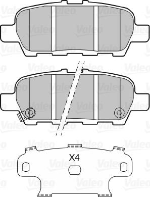 Valeo 601148 - Kit de plaquettes de frein, frein à disque cwaw.fr