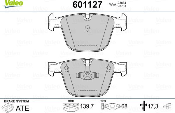 Valeo 601127 - Kit de plaquettes de frein, frein à disque cwaw.fr